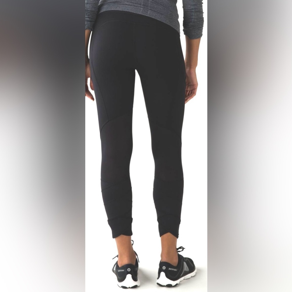 Lululemon fresh mesh crop pockets ankle mesh black yoga running gym streetwear 6